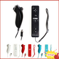 Bộ điều khiển từ xa không dây 2 trong 1 Gigicloud + Bộ điều khiển Nunchuck có vỏ silicon tích hợp thiết bị chính xác cho máy chơi Game Nintendo Wii