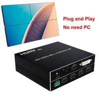 Bộ điều khiển tường Video HDMI 2x2 DVI 4k 1080P 1X2 1X3 1X4 Bộ chia màn hình Bộ xử lý nối 1 trong 4 Out TV Splice Box 180° Flip Plug và Play