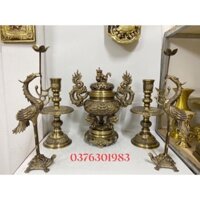 Bộ Đỉnh Đồng lư thờ bằng đồng cao 50cm