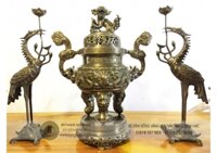 Bộ đỉnh đồng thờ cúng Phúc Lộc Thọ TC55PLT
