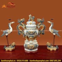 Bộ Đỉnh Hạc Men Rạn Bát Tràng Cao Cấp GS800