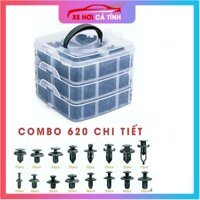 Bộ Đinh Tán, Chốt Vít, Nở Vít Nhựa, ốc nhựa Dành Cho Xe Ô Tô 620 chi tiết đa dụng dành cho thợ sửa xe chuyên nghiệp