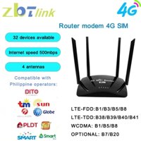 Bộ định tuyến WiFi Zbtlink 500 Mbps 2.4G / 4G có khe cắm thẻ SIM 2 ăng-ten Thâm nhập tường connec ổn định tốc độ cao