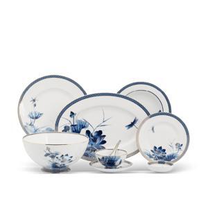 Bộ đồ ăn Âu-Á 44 sản phẩm Hoàng Cung – Sen Vàng