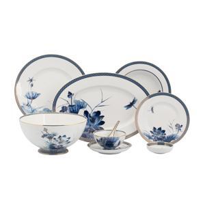 Bộ đồ ăn Âu-Á 44 sản phẩm Hoàng Cung – Sen Vàng