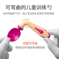 Bộ đồ ăn cho trẻ sơ sinh, thìa, nĩa, đũa tập ăn, bát ăn cho trẻ, thìa mềm uốn cong cho trẻ một tuổi