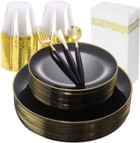 Bộ Đồ Ăn Dùng Một Lần Keo Nóng Chảy Điểm Nhựa Có Thể Phân Hủy 10 Người