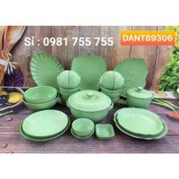 Bộ đồ ăn Xanh Ngọc 24 món[ CAO CẤP][BÁT TRÀNG] bát, đĩa, tô, chén gốm sứ cao cấp ,bộ tô chén,bộ bát đĩa gốm sứ