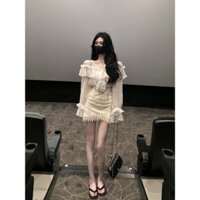 Bộ Đồ Áo Cánh Bèo Tây Phong Cách Pháp Váy Nửa Ren Không Quy Tắc Thiết Kế Mẫu Mới Mùa Hè Cho Nữ