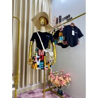 Bộ đồ áo crop top và chân váy chữ A đuôi tôm cổ tròn NB studio 1688-N6685 - Nữ, Dress, Women