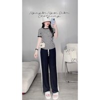 Bộ đồ áo thun sọc + quần dài hot hit, đồ thể thao, hàng ngày