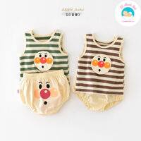 Bộ đồ ba lỗ kẻ chú hề cho bé hàng QC