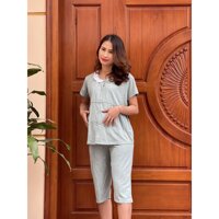 Bộ đồ bầu NGỐ mặc trước và sau sinh hình SAO, phong cách Hàn Quốc mặc nhà và sau sinh BL812 - BL812 xanh