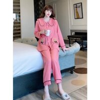 Bộ đồ Bầu Pijama Dài Tay Và Sau Sinh Có Khóa Cho Con Bú Mặc Ở Nhà