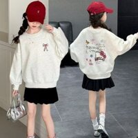 Bộ đồ bé gái 3-14 tuổi Bộ đồ trẻ em Bộ đồ trẻ em Bộ đồ trẻ em Bộ đồ áo nỉ bé gái Bộ đồ áo nỉ hoạt hình Váy xếp li Bộ đồ hai mảnh