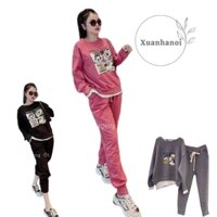 Bộ đồ bé gái nỉ da cá Vịt Donal size nhỡ 20-35kg XHN792