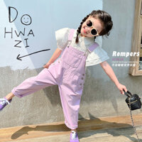 Bộ đồ bé gái, quần yếm, áo sơ mi hai mảnh bé gái, tay ngắn, quần tây phong cách Hàn Quốc, hợp thời trang/* 1.10