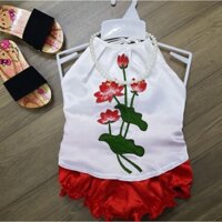Bộ đồ bé gái yếm hoa hồng hoa sen CHẤT LIỆU CAO CẤP 8-22kg Angel Baby Thời Trang Thiết Kế