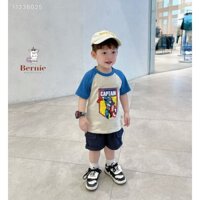 Bộ đồ bé trai, bộ quần áo bé trai Bernie, set bộ thun siêu nhân in hình ngộ nghĩnh chất cotton mềm xịn sò bé mặc đi chơi