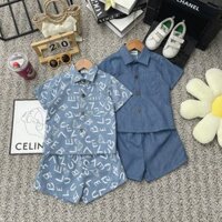 Bộ Đồ Bé Trai Mùa Hè Từ 3-10 Tuổi, Set Quần Áo Cộc Tay Chất Liệu Bò Giấy Cao Cấp