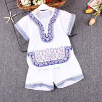 Bộ Đồ Bé Trai Quần Áo Trẻ Em Hợp Thời Trang Bé Trai Bé Hanfu Trẻ Em Cotton Lụa Bộ Sưu Tập Trung Quốc Tay Ngắn Phong Cách Trung Hoa Đường Phù Hợp Với