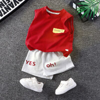 Bộ Đồ Bé Trai SéT Đồ Thể Thao Áo Thun Tay Cộc In Chữ + Quần Ngắn Thời Trang Mùa Hè Cho Bé,Bộ Đồ QuầN ÁO Cho Bé Trai SáT NáCh