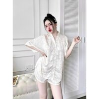 Bộ đồ bộ đồ mặc nhà thương hiệu la-tim chính hãng quần đùi áo cổ V cánh dơi tay ngắn lụa cao cấp L009