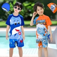 Bộ Đồ Bơi 3 Trong 1 Có Mũ Cho Bé Trẻ Em Dễ Thương 3D Cá Mập Bơi Top Ngắn Cho Trẻ Em Bé Trai