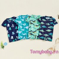 Bộ đồ bơi bé trai Rash Guard Khủng long / Cá voi / Bạch tuộc in dây kéo Bộ đồ tắm tay ngắn