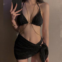 Bộ Đồ Bơi bikini Ba Mảnh Cạp Cao Gợi Cảm Phong Cách Hàn Quốc Cho Nữ fzc274