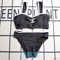 Bộ đồ bơi Chanel1349 có miếng lót ngực Bikini chống chói ống chống chói có giá trị cao Nhãn chính hãng [có nhãn và thẻ]