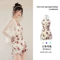 Bộ Đồ Bơi Dạng Váy In Họa Tiết Kín Đáo Thời Trang Mùa Hè Cho Nữ