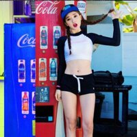 Bộ Đồ Bơi Đi Biển Bikini 2 Mảnh Áo Dài Tay