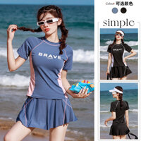 Bộ đồ bơi hai mảnh thời trang bó sát che bụng cho nữ, váy hở ngực nhỏ