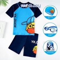 Bộ đồ bơi in hình con vịt dễ thương MICHLEY cho trẻ em - Bao gồm mũ, kính và túi đựng