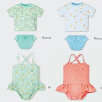 Bộ đồ bơi La Pomme Mompa rời cộc tay và liền thân siêu nhẹ mau khô đàn hồi tốt họa tiết mùa hè cho bé gái 22003 22004
