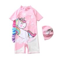 Bộ đồ bơi liền thân ngựa pony hồng cho bé siêu đẹp