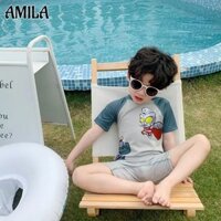 Bộ đồ bơi mùa hè in hình hoạt hình dễ thương AMILA kèm kính râm cho bãi biển và bể bơi