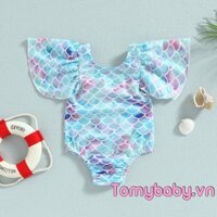 Bộ đồ bơi nàng tiên cá cho bé gái mới biết đi Bộ đồ tắm cổ tròn Bộ đồ đi biển cho mùa hè