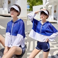 Bộ đồ bơi nữ 3 mảnh có áo hoodie năng động cá tính (màu xanh) 💖 😍