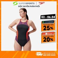 Bộ Đồ Bơi Nữ Speedo High Neck Splice X Back - Đen  - 8-00457717551