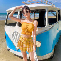 Bộ đồ bơi sọc nhỏ của Hàn Quốc và mới chia bộ bikini ngực nhỏ