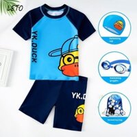 Bộ đồ bơi trẻ em in hình con vịt dễ thương Leto có mũ, kính và túi xách