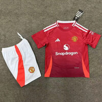 Bộ đồ bóng đá chất lượng cao cho bé trai 24-25, áo đấu Manchester United sân nhà và sân khách thứ 3, áo + quần đùi