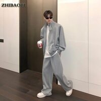Bộ Đồ Cá Tính Mẫu Mới Mùa Hè Dành Cho Nam Cá tính Sang Trọng Quần Cạp Cao Áo Khoác Cao Cổ