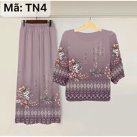 Bộ đồ cho bà cho mẹ trung niên, chất lụa mềm mịn mát, đủ size tới 85 ký mặc ở nhà đi chơi đều đẹp