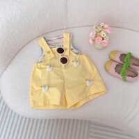 Bộ đồ cho bé 2024 quần yếm vịt con dễ thương hai mảnh quần áo bé gái tay ngắn zuihu001.vn8.20