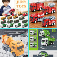 Bộ đồ chơi 10 xe ô tô công trình các loại cho bé, máy xúc, xe tải, cần cẩu, xe ben _ JUNY TOYS - Vua đồ chơi sỉ lẻ