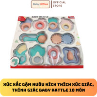 Bộ đồ chơi BABY RATTLE 10 món xúc xắc lục lạc gặm nướu, kích thích giác quan cho bé -  Babi Office