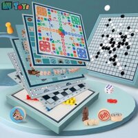 Bộ Đồ Chơi Bàn Cờ 9in1 Tích Hợp Cờ Vua, Cờ Tướng, Cờ Cá Ngựa, Cờ Vây, Cờ Tỷ Phú - Đồ Chơi Tăng Trí Thông Minh Cho Bé